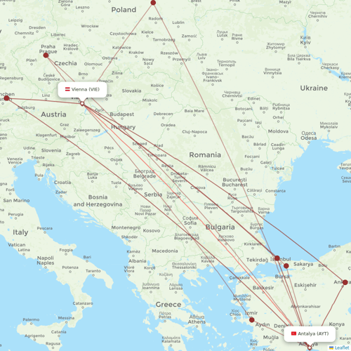 SunExpress flights between Antalya and Vienna