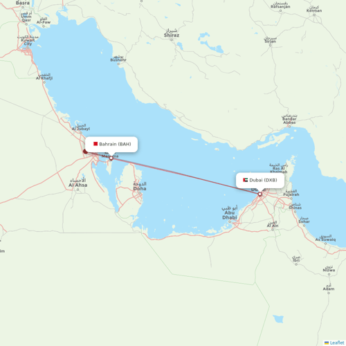 Gulf Air flights between Bahrain and Dubai