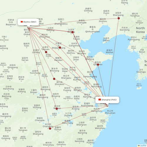 Shanghai Airlines flights between Baotou and Shanghai