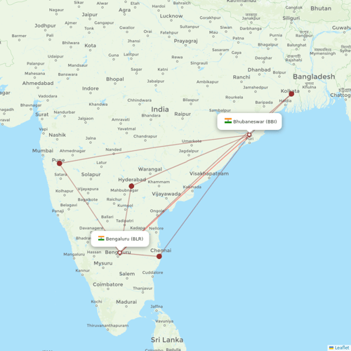 AirAsia India flights between Bhubaneswar and Bengaluru
