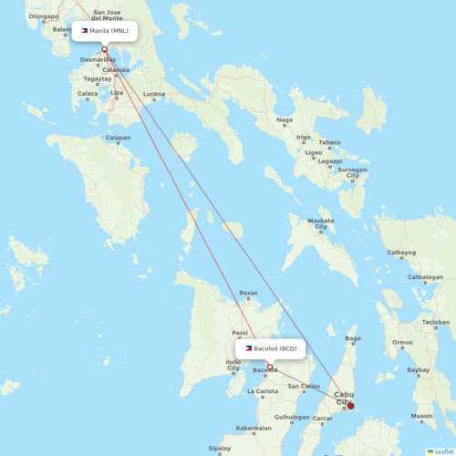 Philippine Airlines flights between Bacolod and Manila