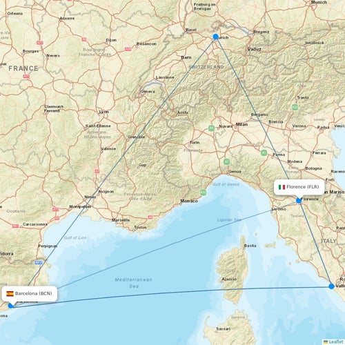 Vueling flights between Barcelona and Florence