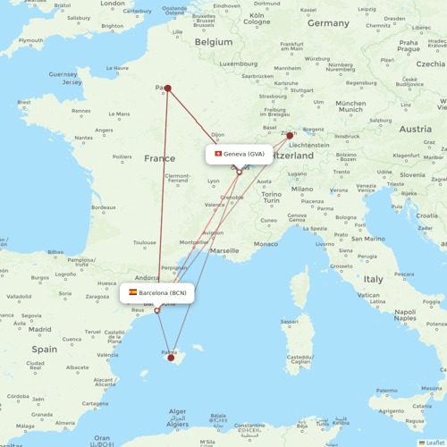 easyJet flights between Barcelona and Geneva