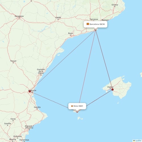Vueling flights between Barcelona and Ibiza