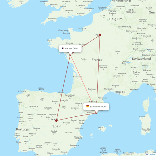 Volotea flights between Barcelona and Nantes