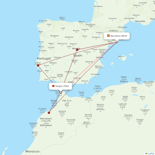 Air Arabia Maroc flights between Barcelona and Tangier