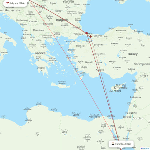 Air Cairo flights between Belgrade and Hurghada