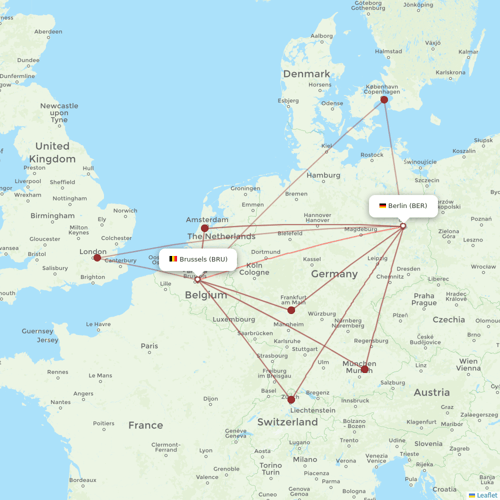 Brussels Airlines flights between Berlin and Brussels