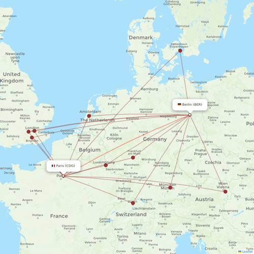 Air France flights between Berlin and Paris