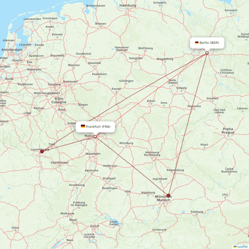 Lufthansa flights between Berlin and Frankfurt