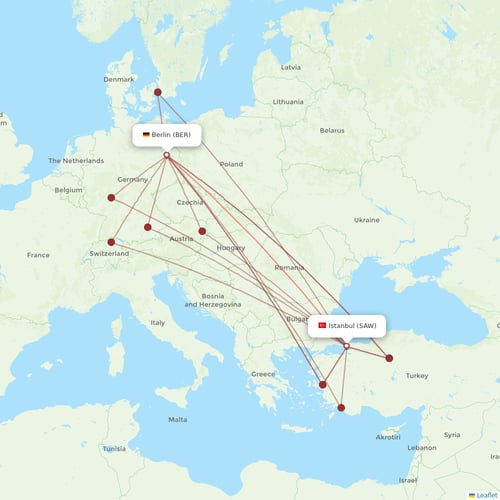 Pegasus flights between Berlin and Istanbul