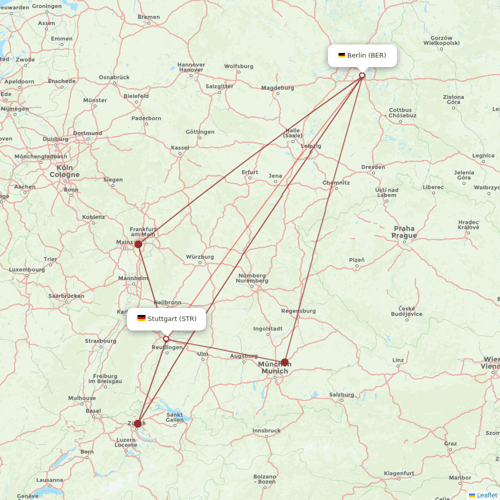 Eurowings flights between Berlin and Stuttgart