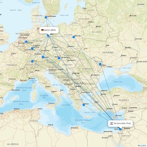 El Al flights between Berlin and Tel Aviv-Yafo