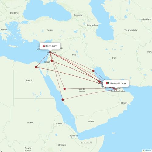 Air Arabia Abu Dhabi flights between Beirut and Abu Dhabi