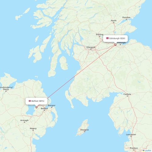 easyJet flights between Belfast and Edinburgh