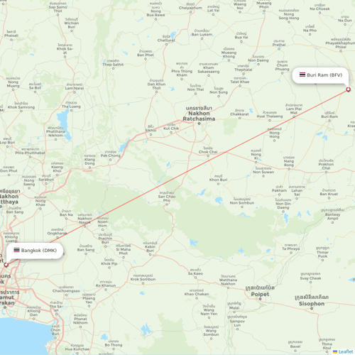 Thai AirAsia flights between Buri Ram and Bangkok