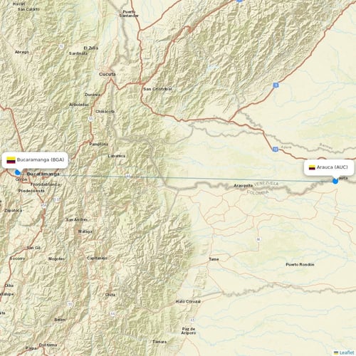 EasyFly flights between Bucaramanga and Arauca