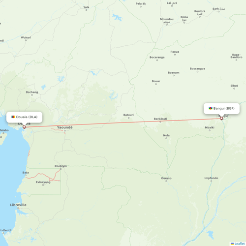 RwandAir flights between Bangui and Douala