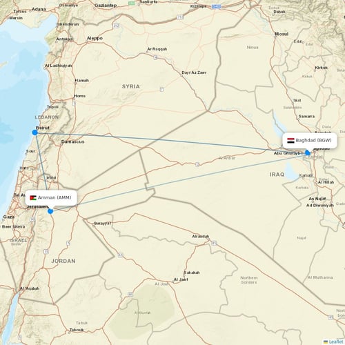 Iraqi Airways flights between Baghdad and Amman