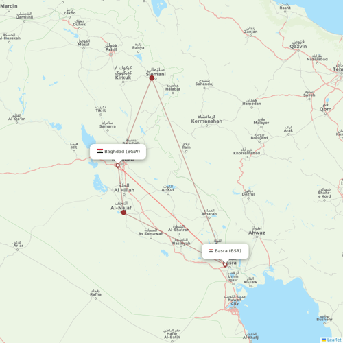 Iraqi Airways flights between Baghdad and Basra