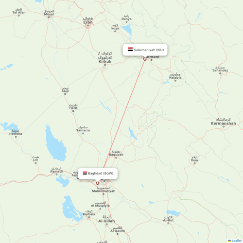 Iraqi Airways flights between Baghdad and Sulaimaniyah