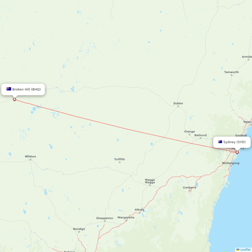 Rex Regional Express flights between Broken Hill and Sydney