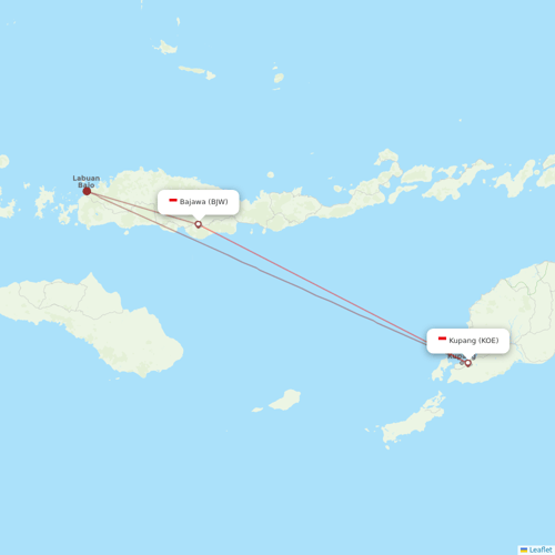Wings Air flights between Bajawa and Kupang