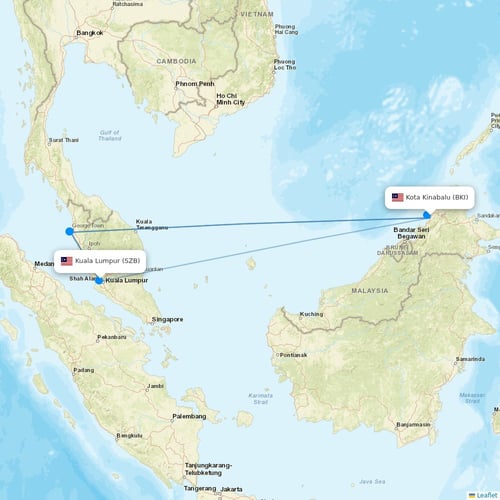 Batik Air Malaysia flights between Kota Kinabalu and Kuala Lumpur