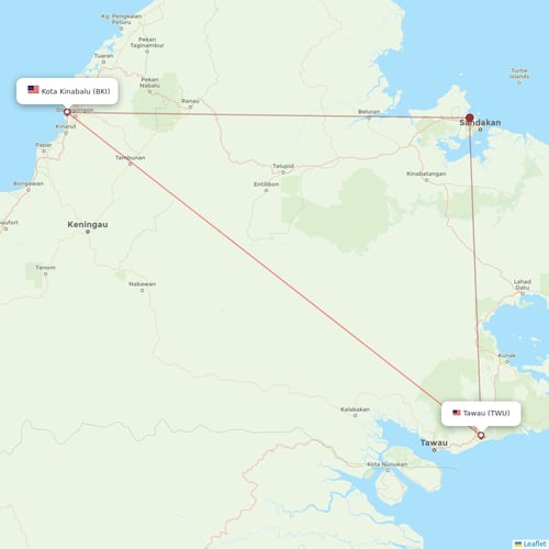 AirAsia flights between Kota Kinabalu and Tawau
