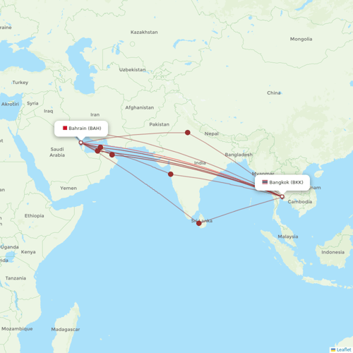 Gulf Air flights between Bangkok and Bahrain