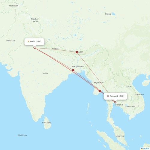SpiceJet flights between Bangkok and Delhi