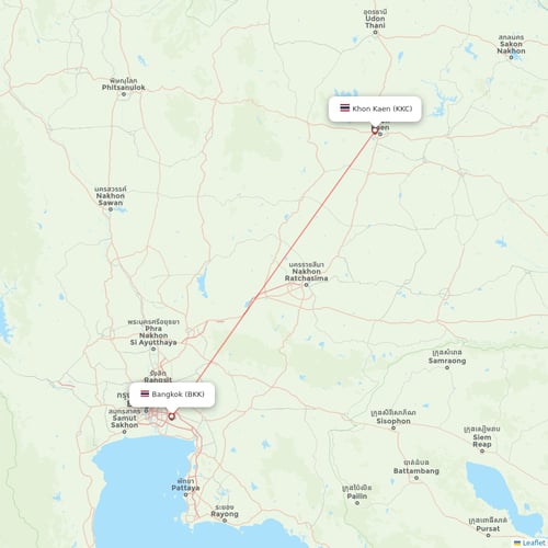 Thai Airways International flights between Bangkok and Khon Kaen