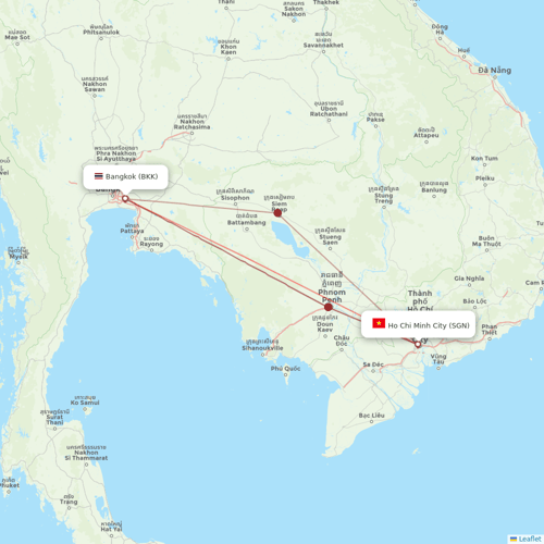 Thai Airways International flights between Bangkok and Ho Chi Minh City