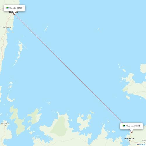 Precision Air flights between Bukoba and Mwanza
