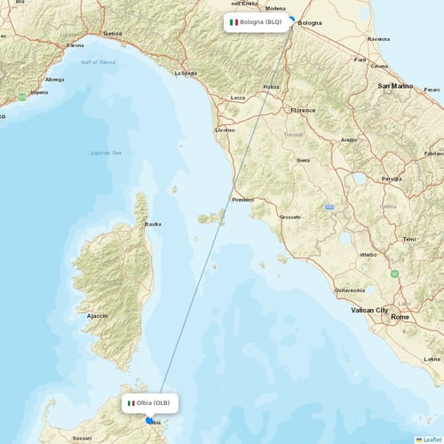 Volotea flights between Bologna and Olbia