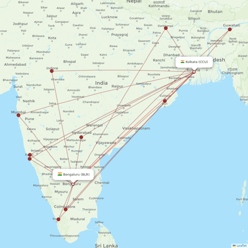 IndiGo flights between Bengaluru and Kolkata