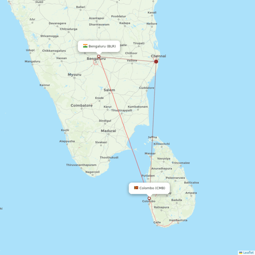 SriLankan Airlines flights between Bengaluru and Colombo