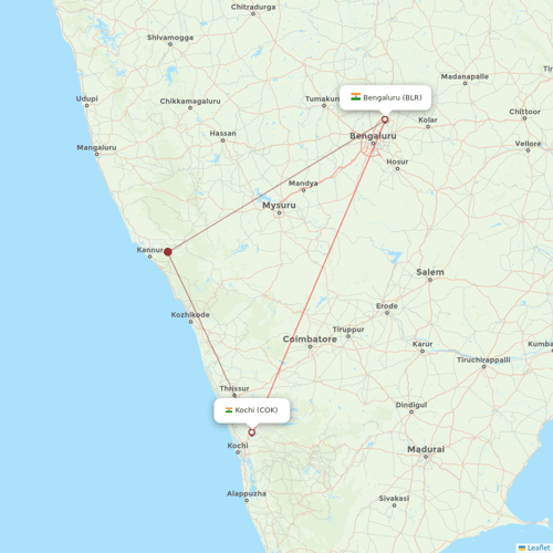 IndiGo flights between Bengaluru and Kochi