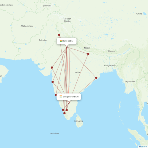 Air India flights between Bengaluru and Delhi