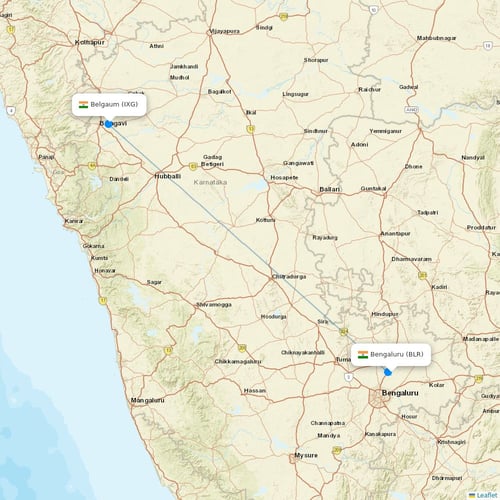 Shuttle America flights between Bengaluru and Belgaum