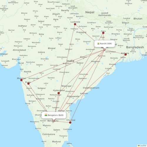 AirAsia India flights between Bengaluru and Ranchi