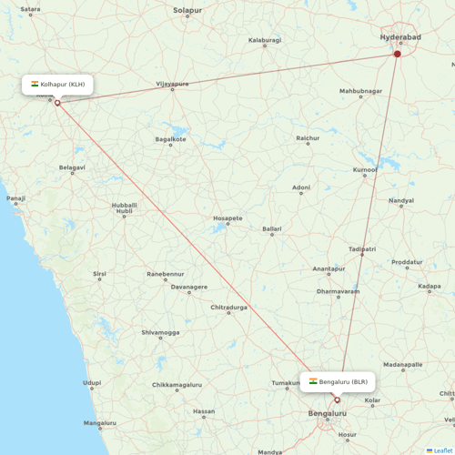 Shuttle America flights between Bengaluru and Kolhapur