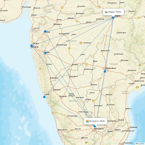 Shuttle America flights between Bengaluru and Nagpur