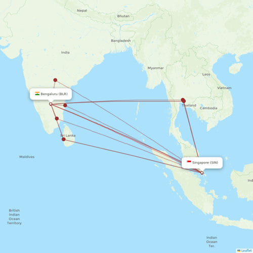Singapore Airlines flights between Bengaluru and Singapore