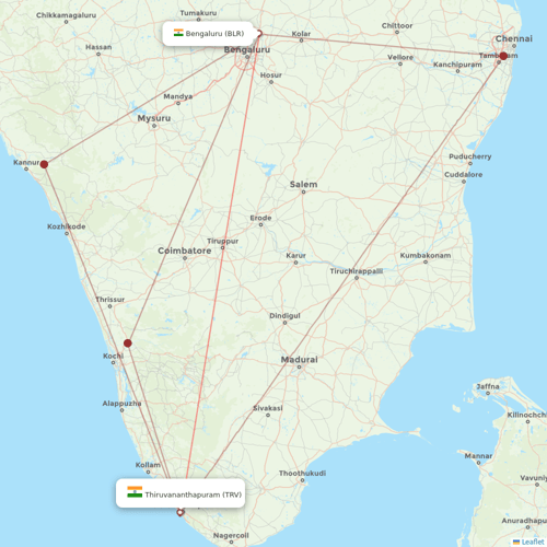 Vistara flights between Bengaluru and Thiruvananthapuram