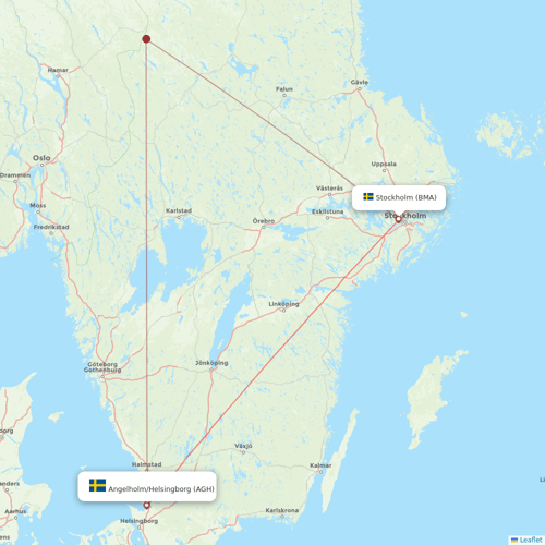 Braathens Regional Airlines flights between Stockholm and Angelholm/Helsingborg