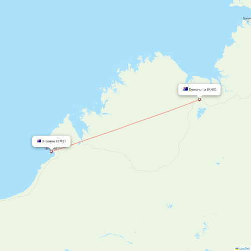 Airnorth flights between Broome and Kununurra