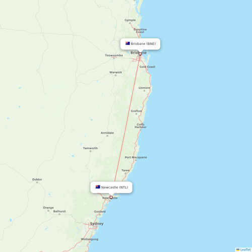 Virgin Australia flights between Brisbane and Newcastle