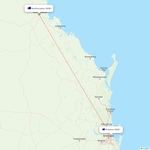 Qantas flights between Brisbane and Rockhampton
