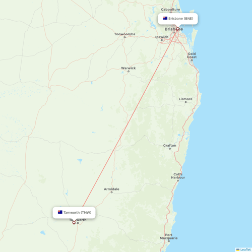 VivaColombia flights between Brisbane and Tamworth